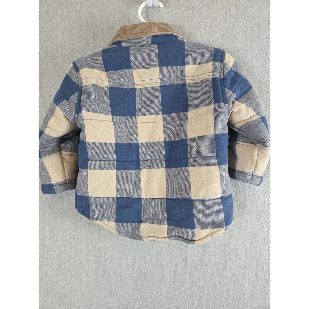 Baby Gap Boys 18-24 Mos Flannel Trucker Chore Jacket Quilted Corduroy Collar Y2K